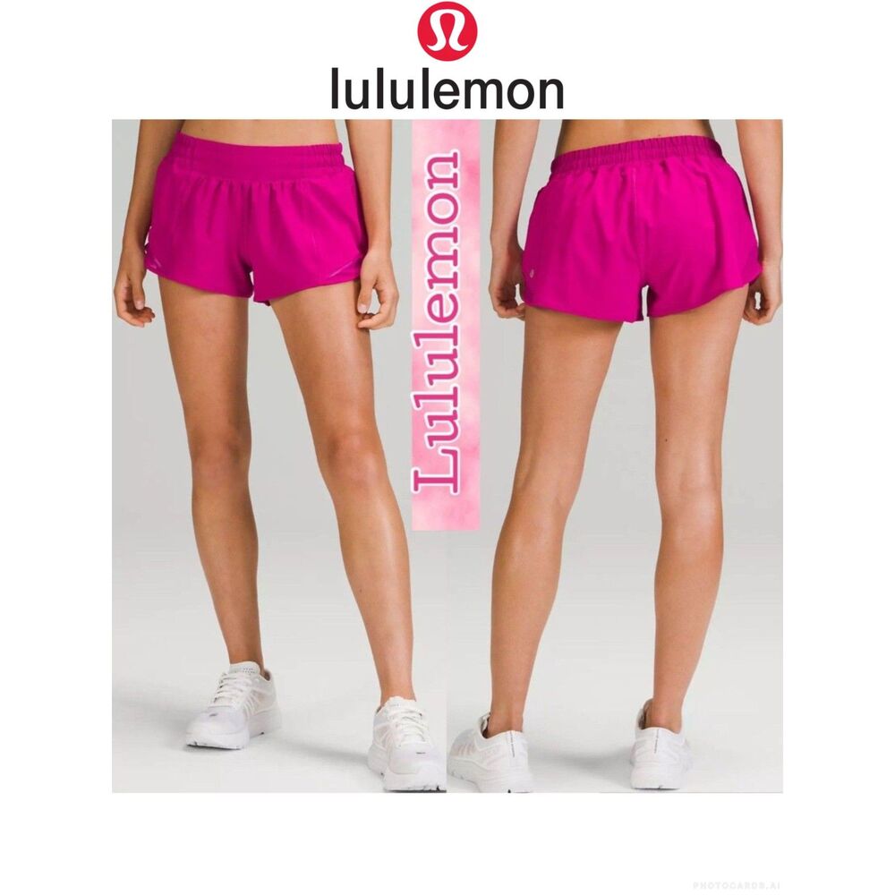 NWOT Lululemon Hotty Hot Low-Rise Lined Short 4" Ripened Raspberry